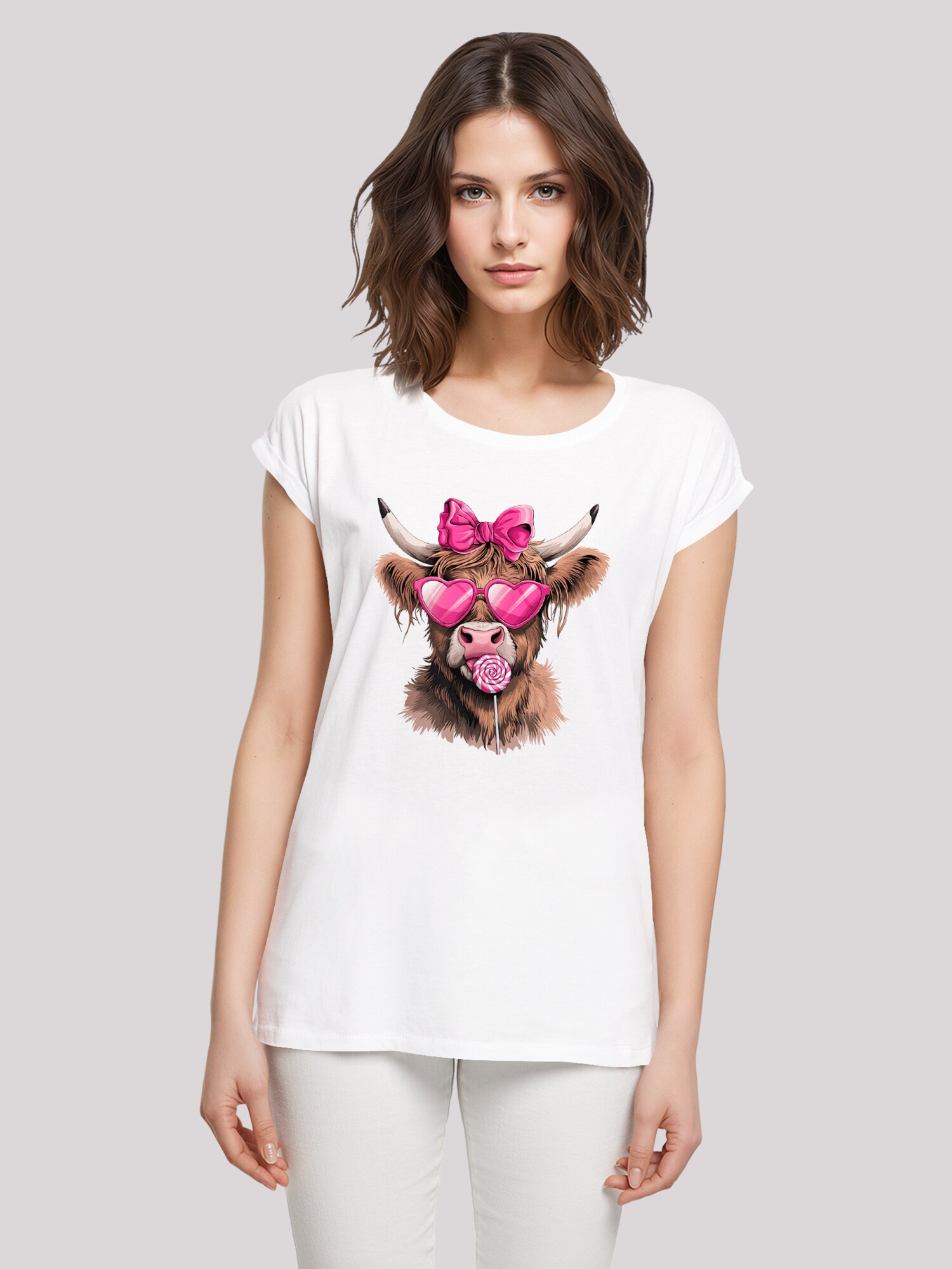 Thumbnail - F4NT4STIC T-Shirt Highland Cow Valentinstag Sonnenbrille
