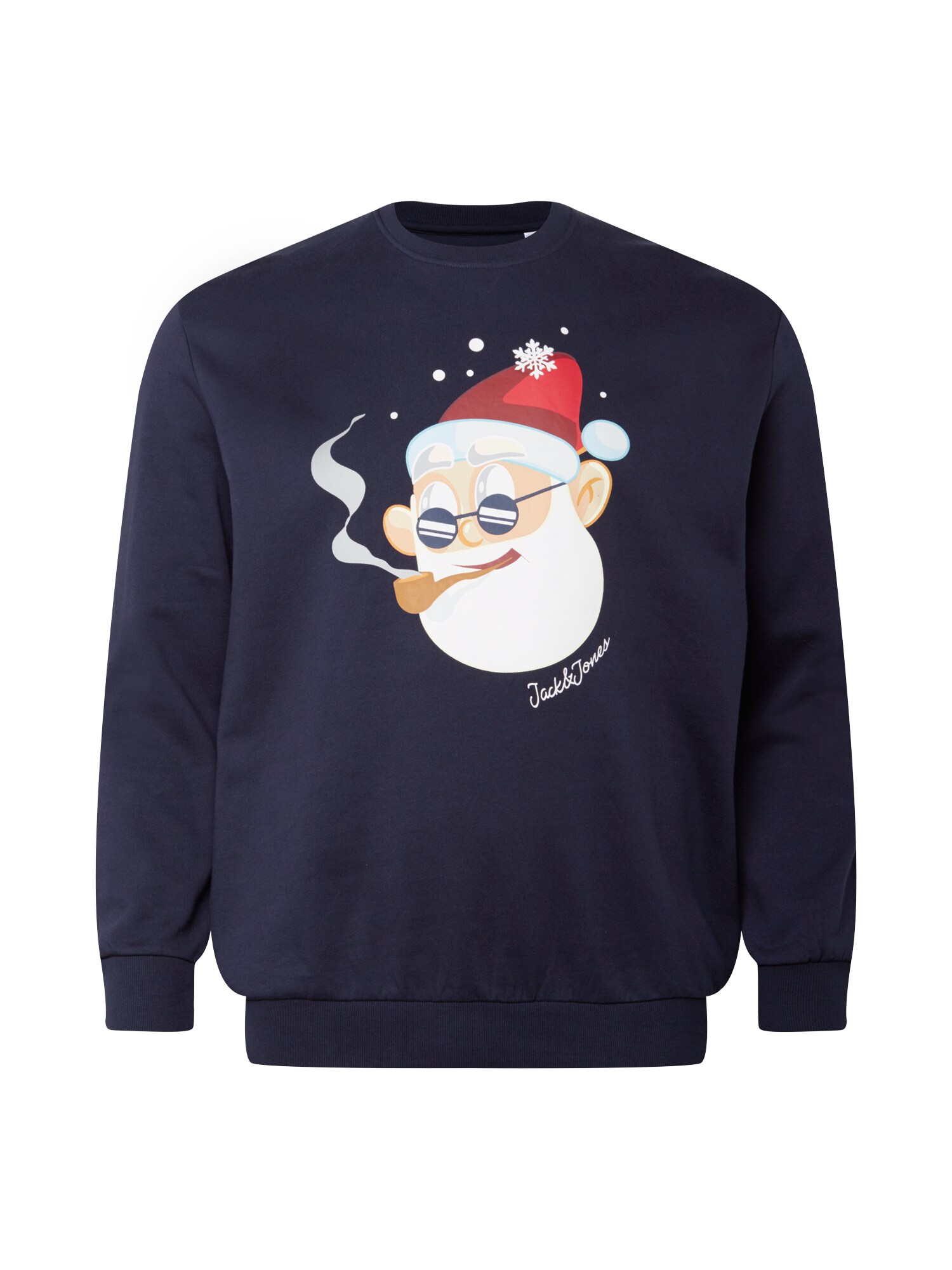 Jack & Jones Plus Megztinis be užsegimo 'XMASGANG'  tamsiai mėlyna / mišrios spalvos