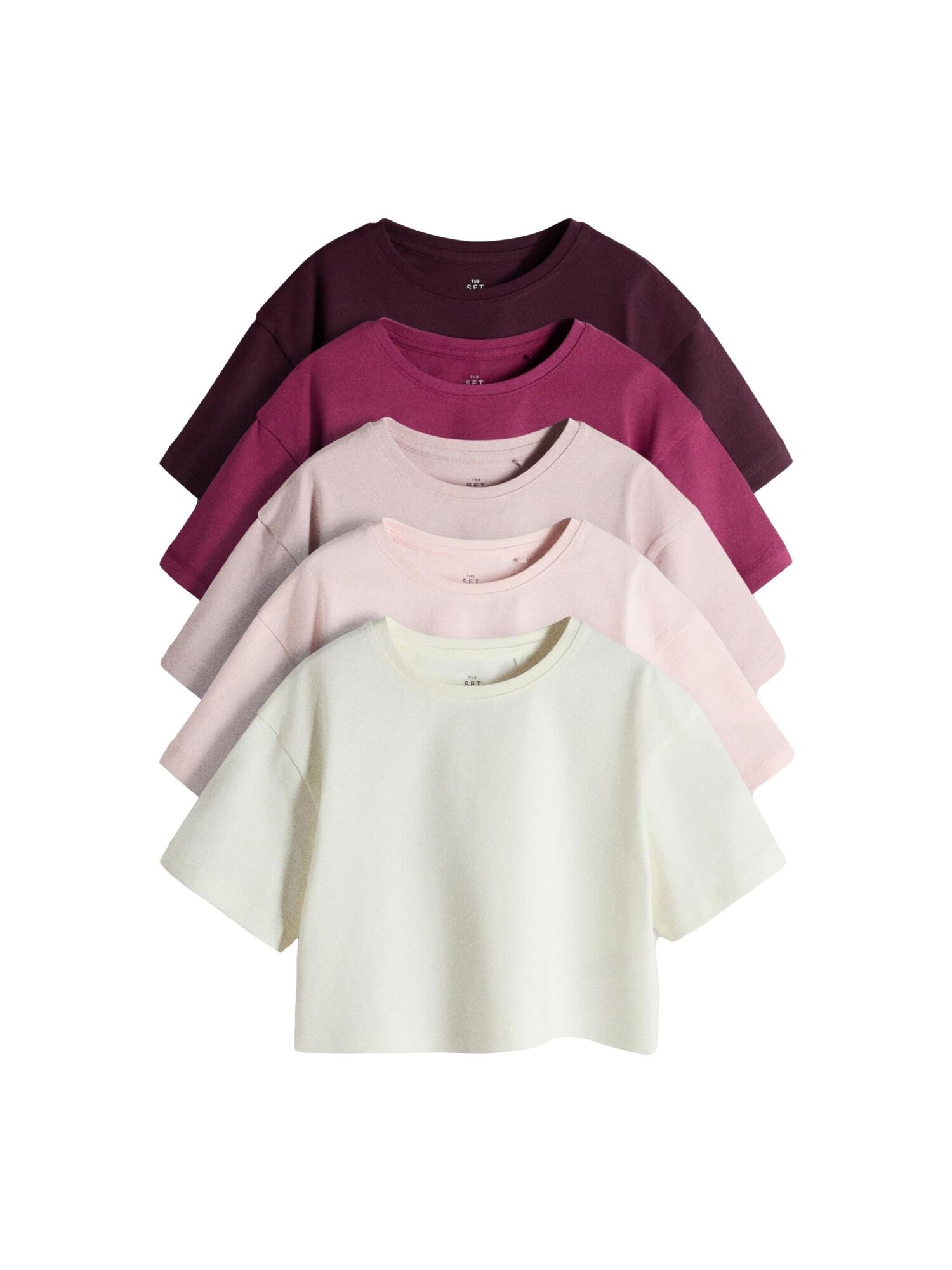 The Set Tricou  mov zmeură / mov amestecat / roz / roz pal / alb murdar