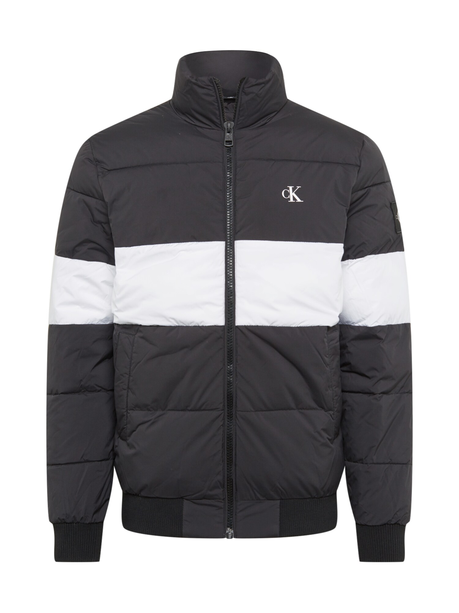 Calvin Klein Jeans Žieminė striukė  margai juoda / balkšva