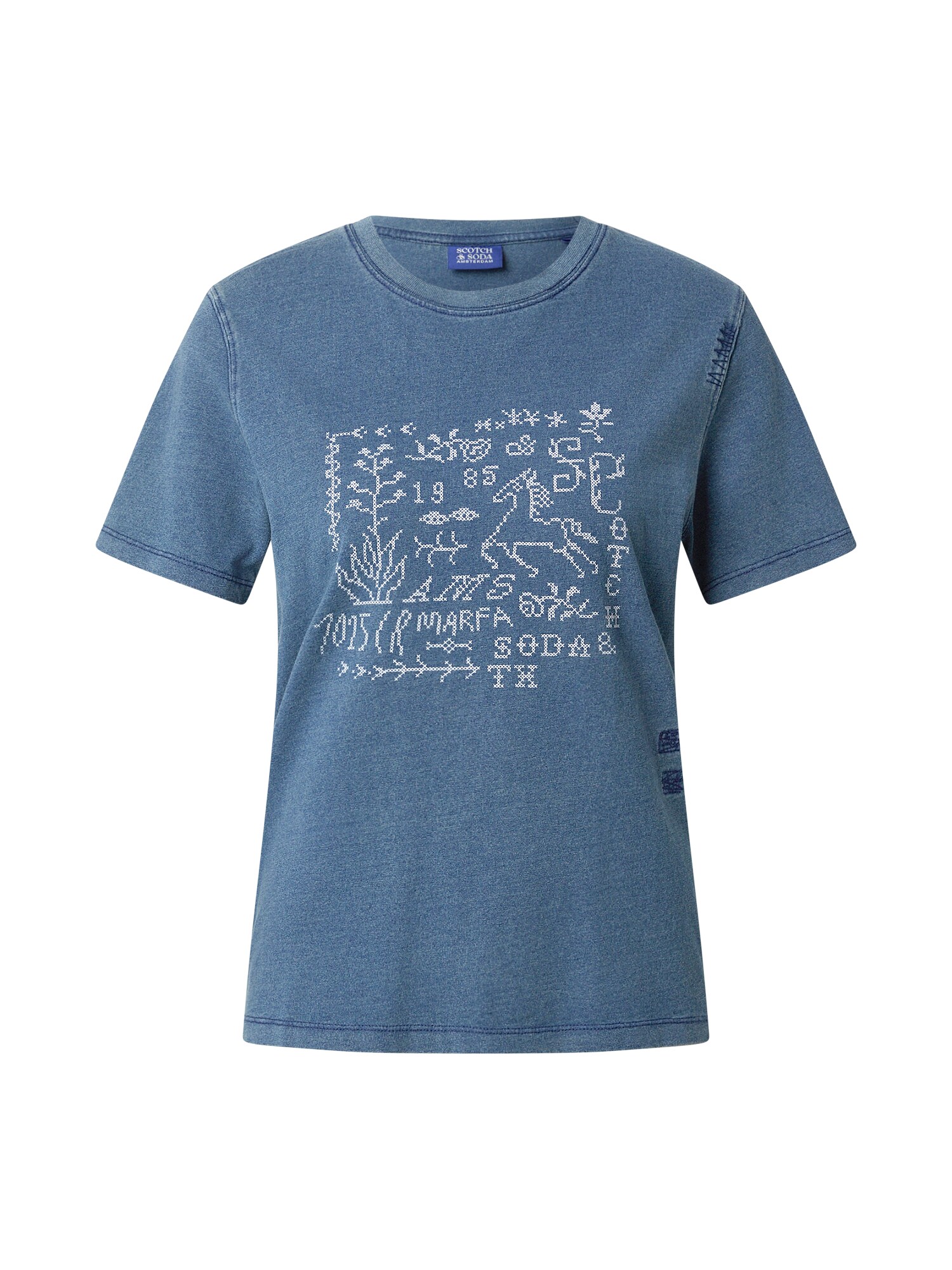 SCOTCH & SODA Tricou  albastru amestec / alb