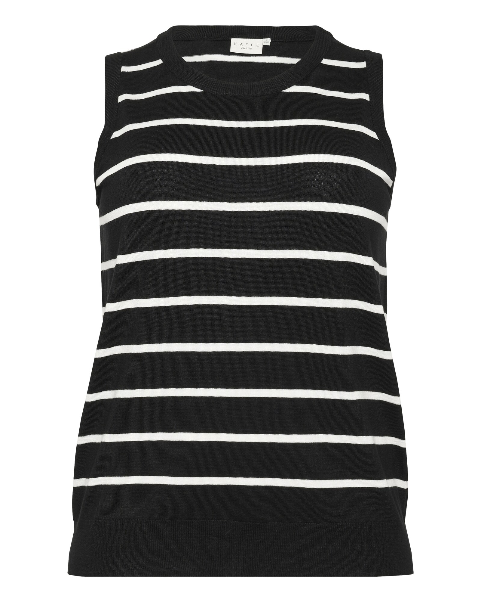 KAFFE CURVE Pulover Lizzy  negru / alb