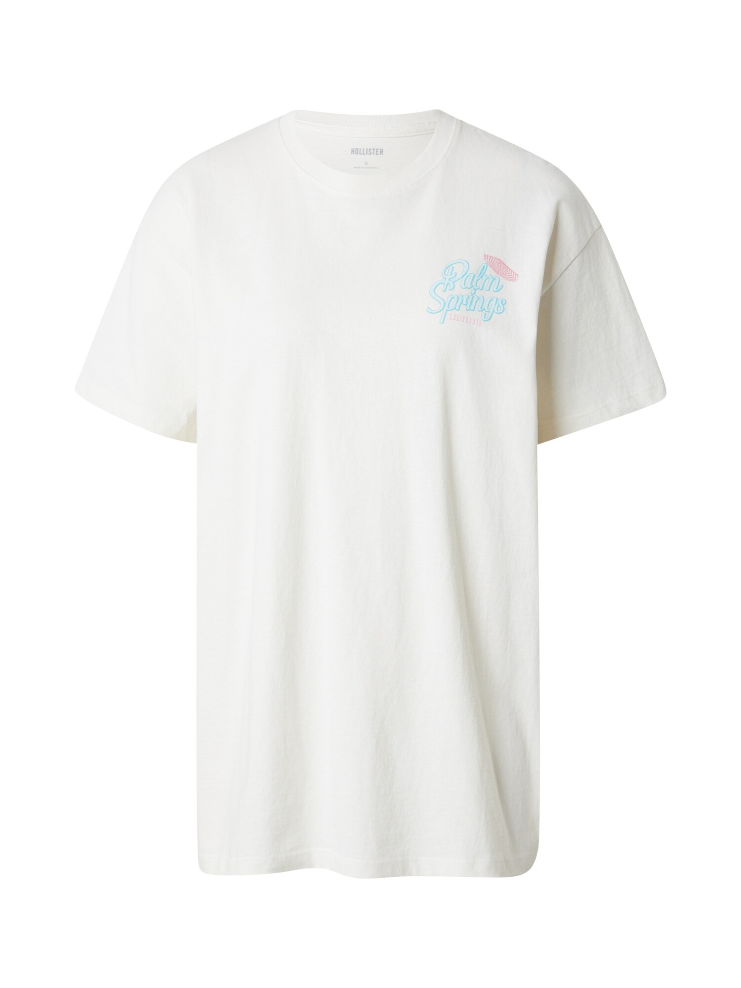 HOLLISTER Tricou POOLSIDE turcoaz / albastru deschis / rosé / alb