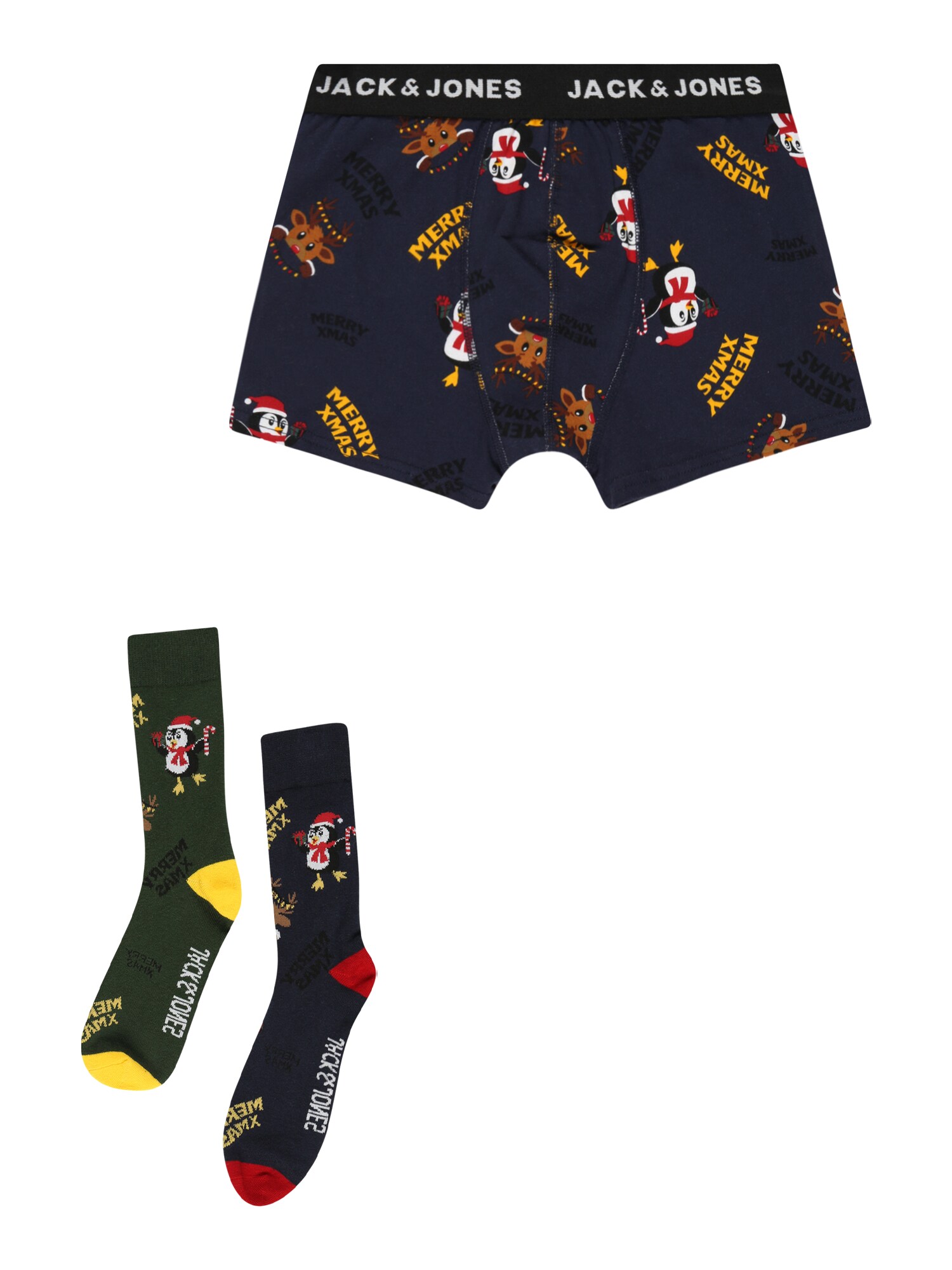 Jack & Jones Junior Apatinės kelnaitės tamsiai mėlyna / žalia / oranžinė / balta