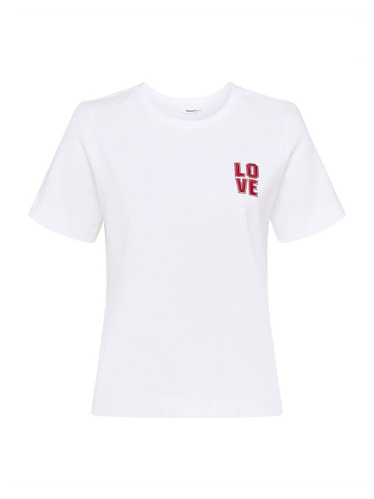 Tamaris T-shirt Damen Größe M rot / weiß