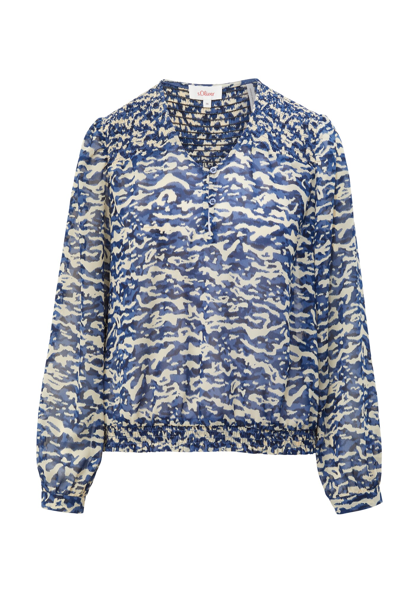 s.Oliver Bluză  bej / albastru / bleumarin