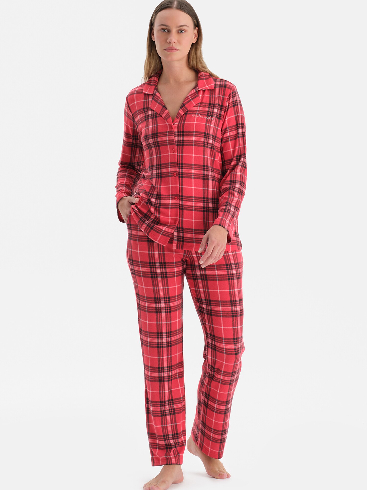 Dagi Pijama  roșu / negru / alb