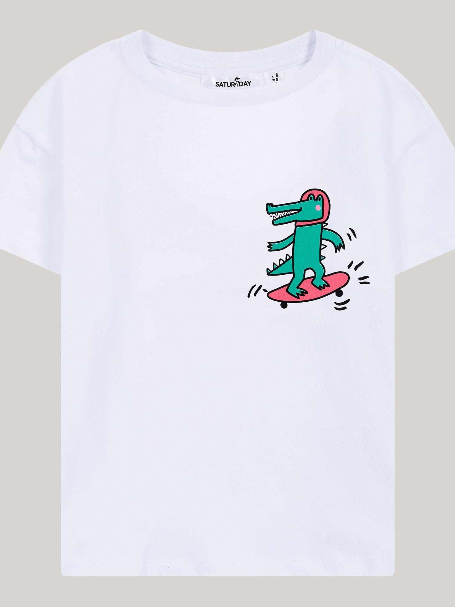 Thumbnail - SATURNDAY Shirt Krokodil auf Skateboard