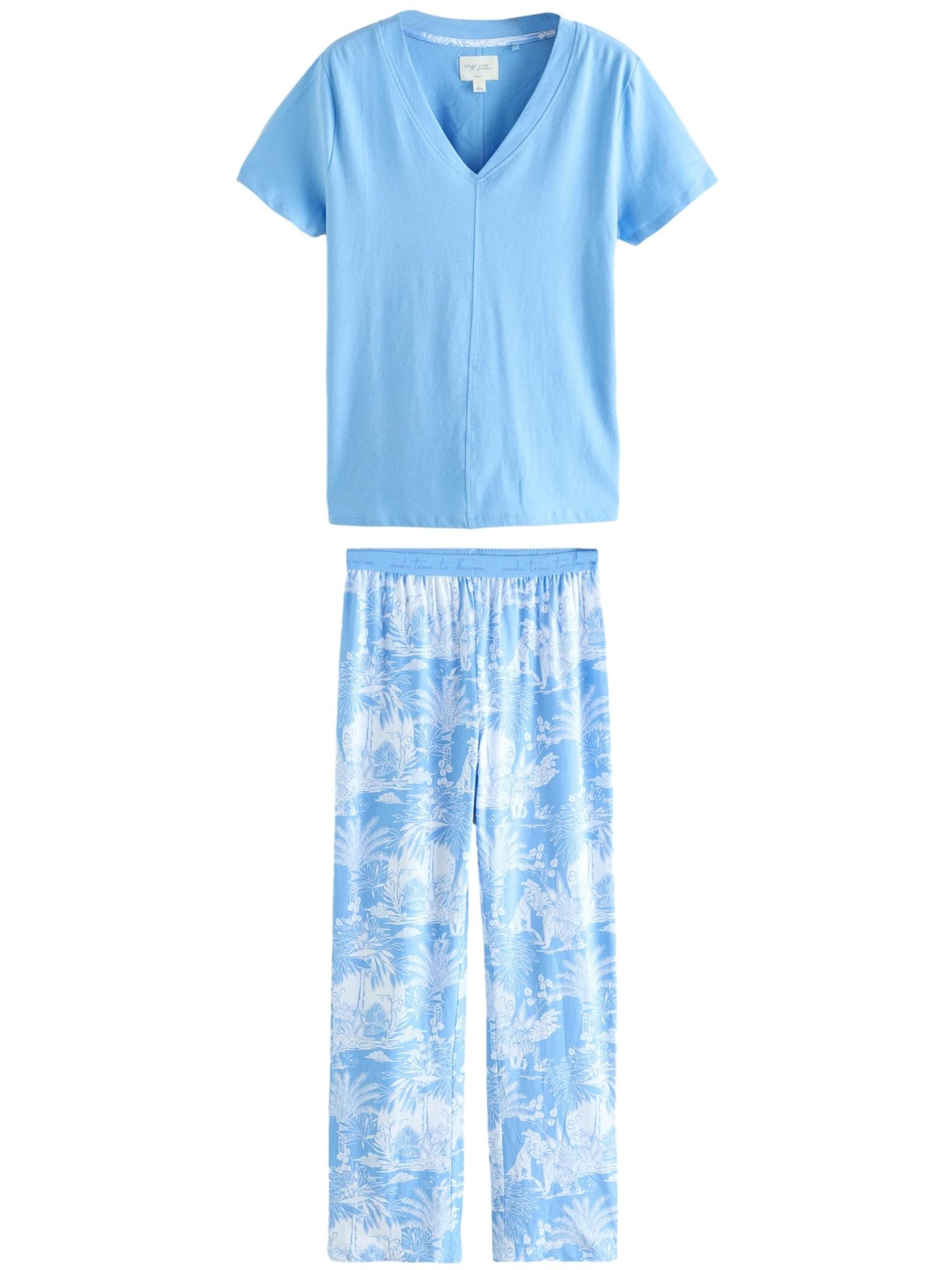 Next Pijama  albastru deschis / alb
