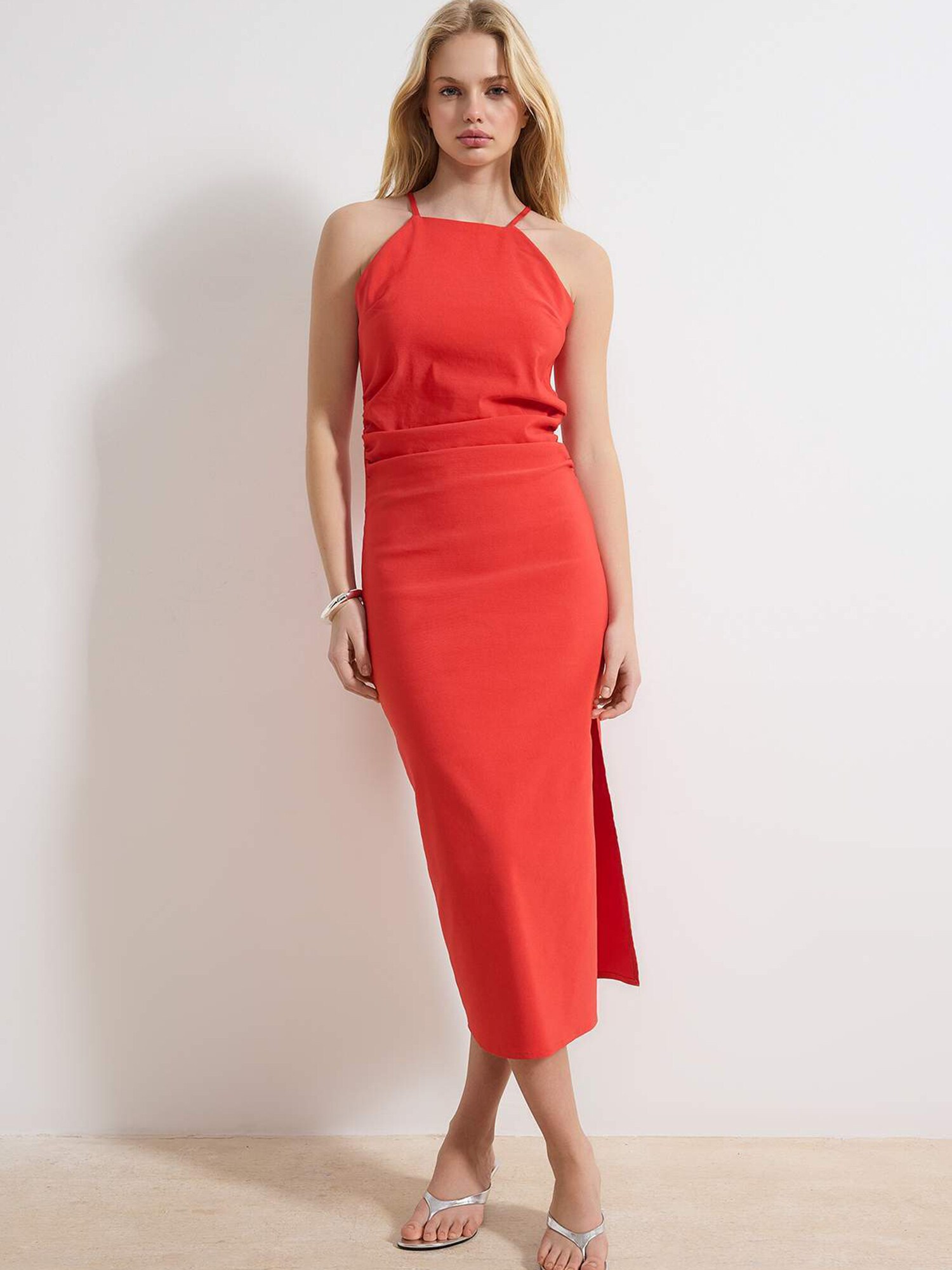 Trendyol Rochie de vară roșu orange