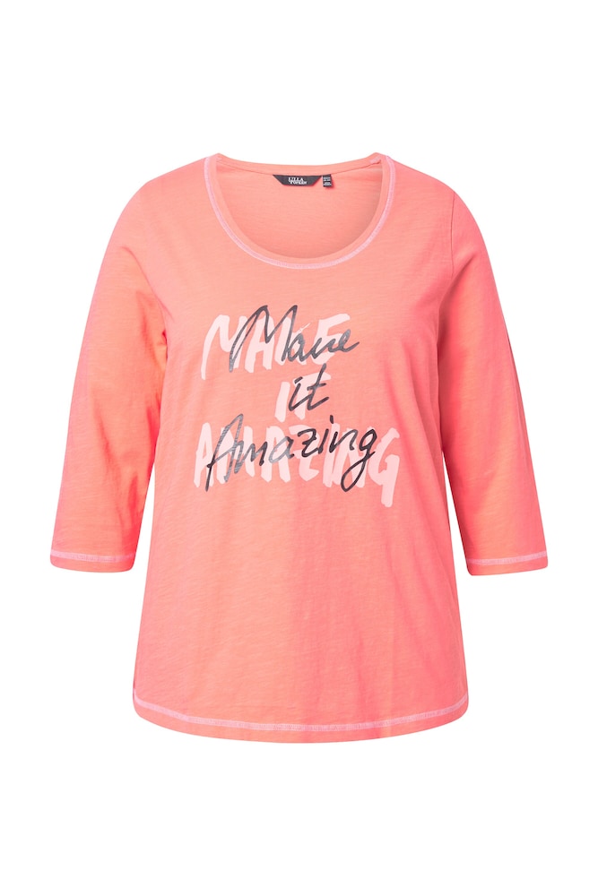 Ulla Popken Shirt Damen Größe 4XL/5XL koralle / rosa / schwarz