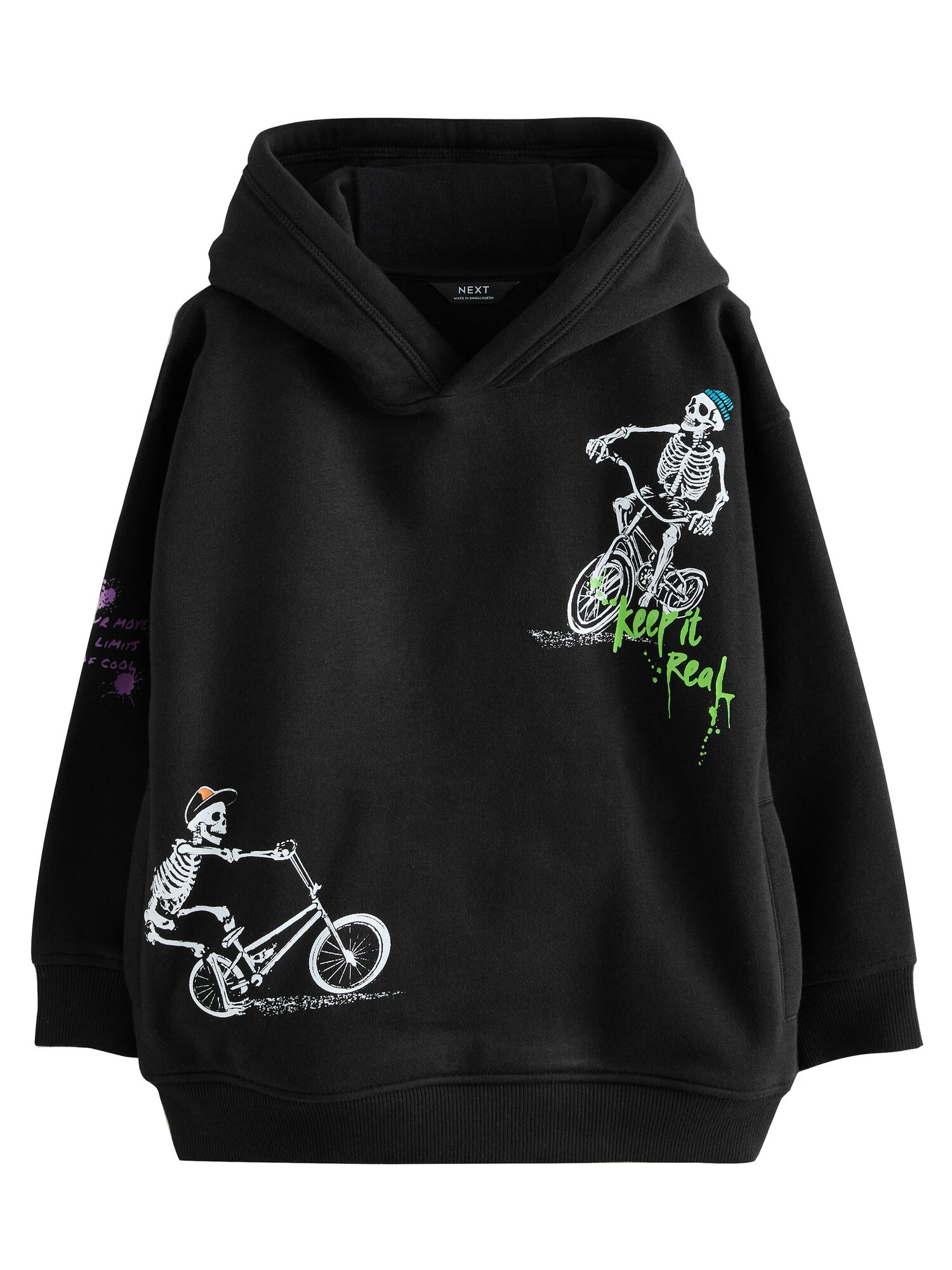 Next Bluză de molton  verde neon / portocaliu / negru / alb