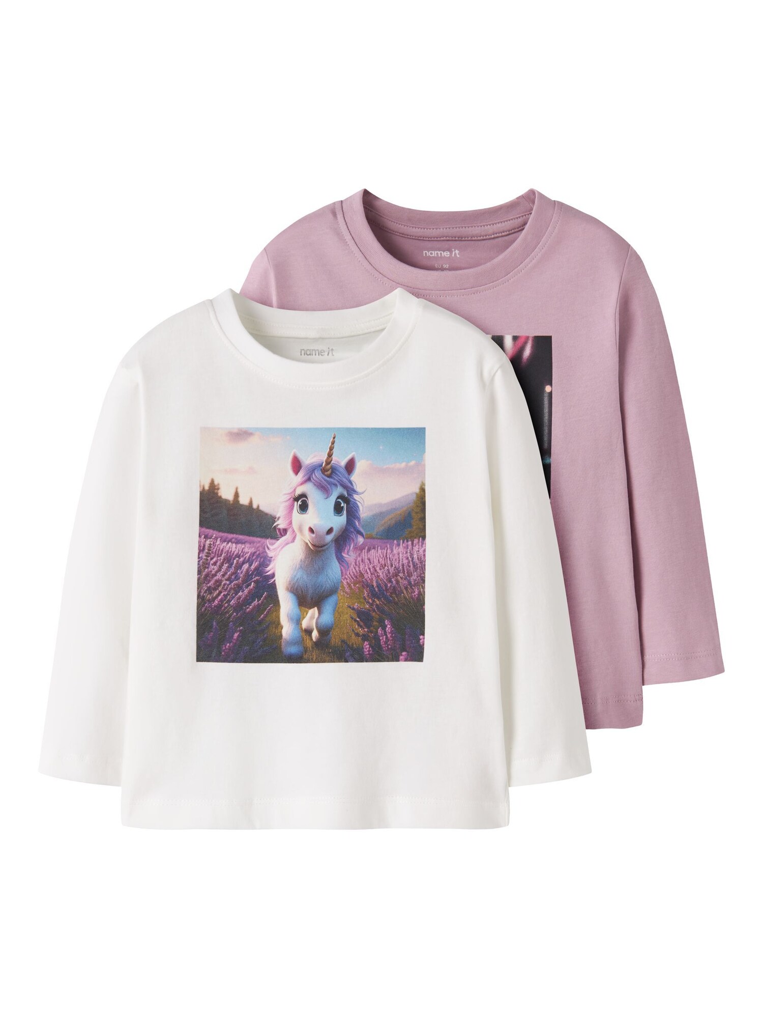 Name It Shirt Lichtblauw / Donkerlila / Oudroze / Wit