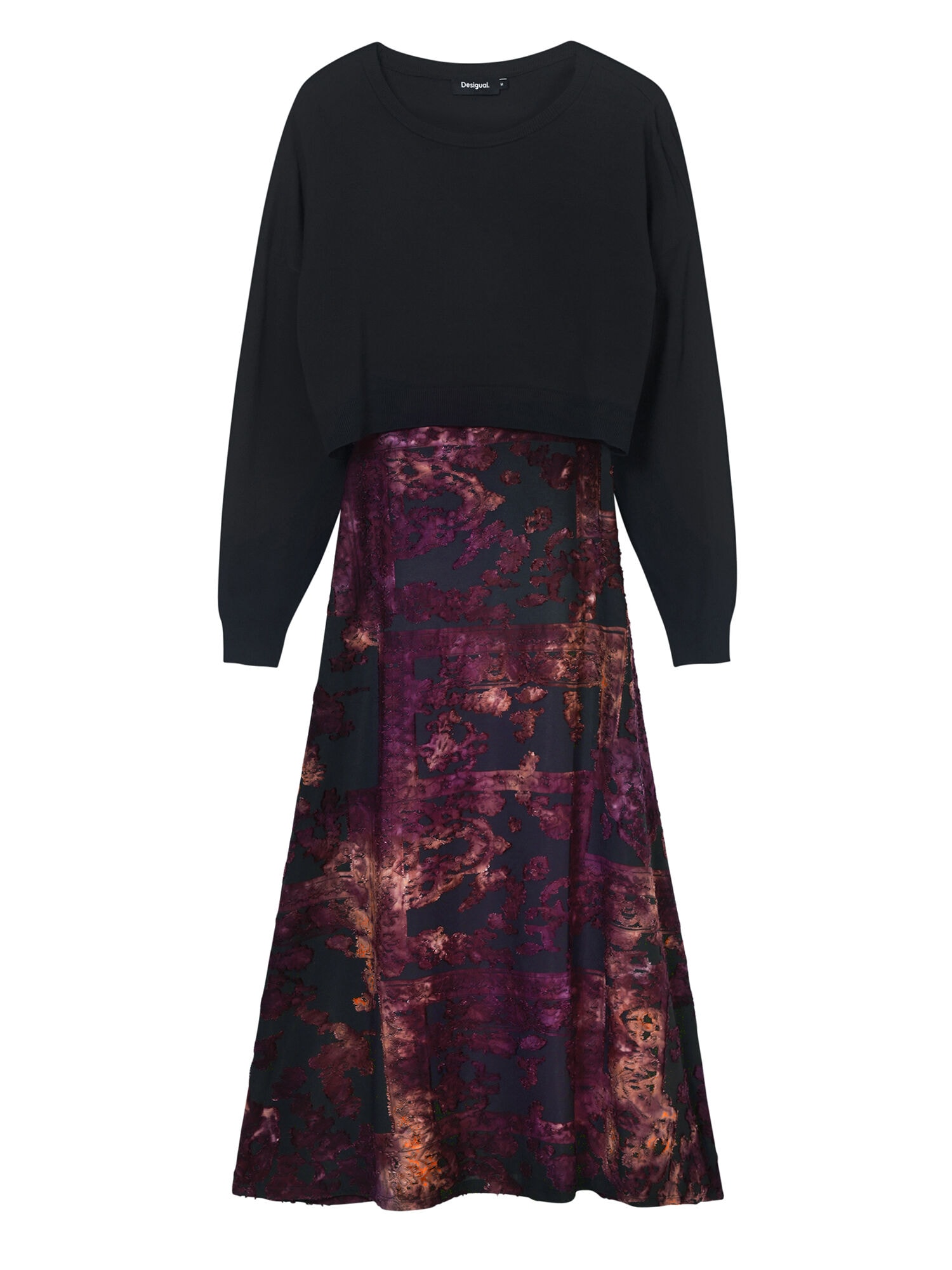 Desigual Rochie  castaniu / mov închis / negru