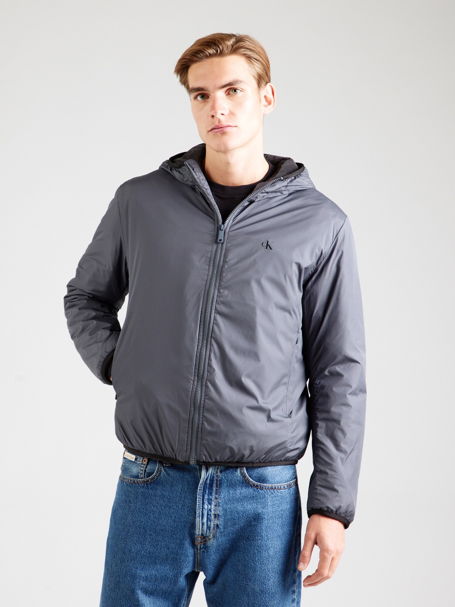 Calvin Klein Jeans Átmeneti dzseki  sötétszürke / fekete termék 2. képe