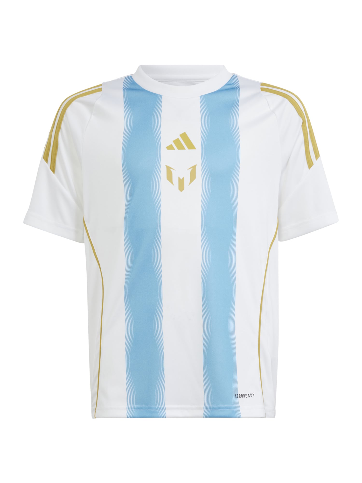 ADIDAS PERFORMANCE Sportiniai marškinėliai 'Pitch 2 Street Messi' šviesiai mėlyna / auksas / balta