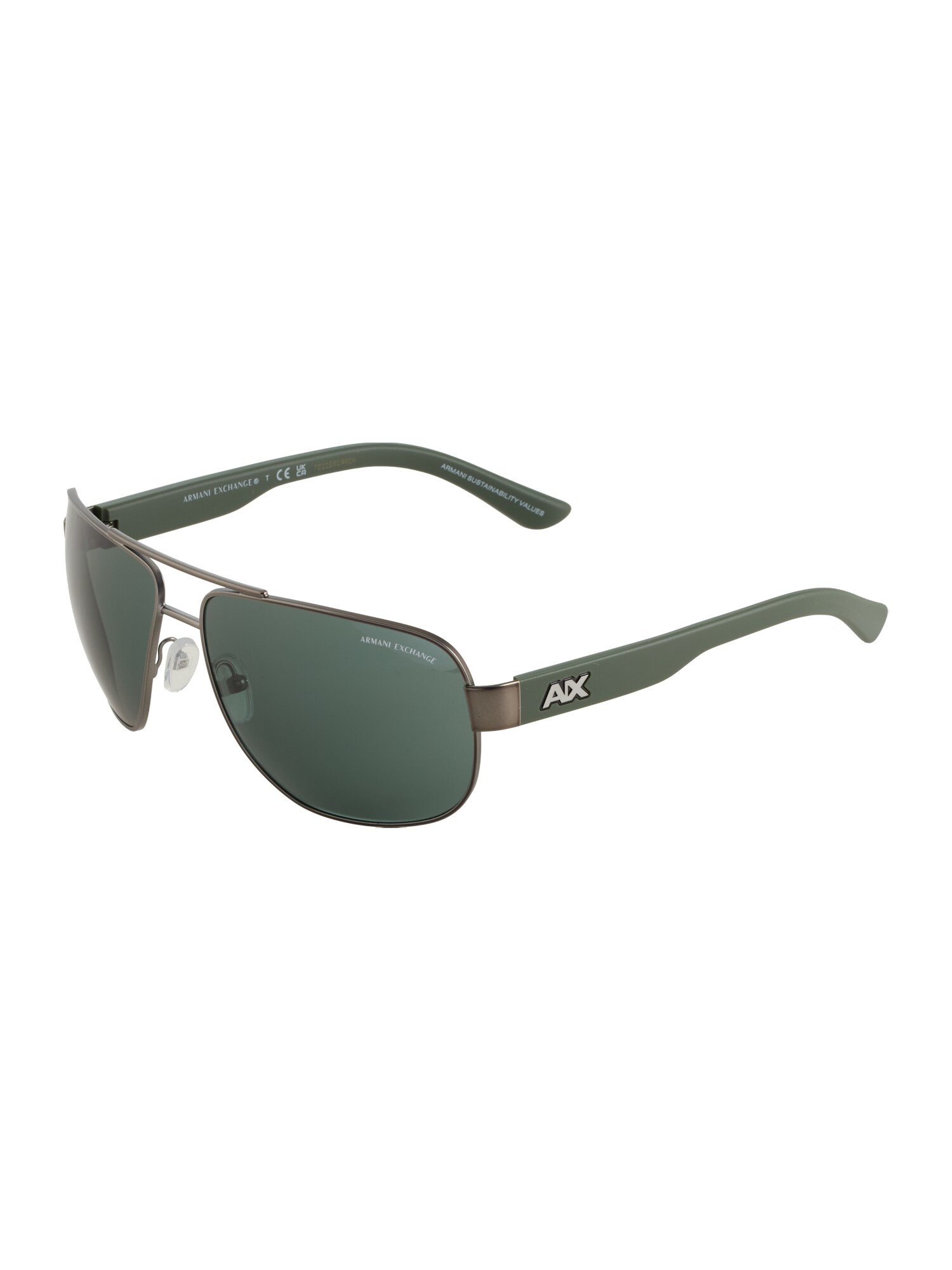 ARMANI EXCHANGE Slnečné okuliare '0AX2012S'  striebornosivá / tmavozelená