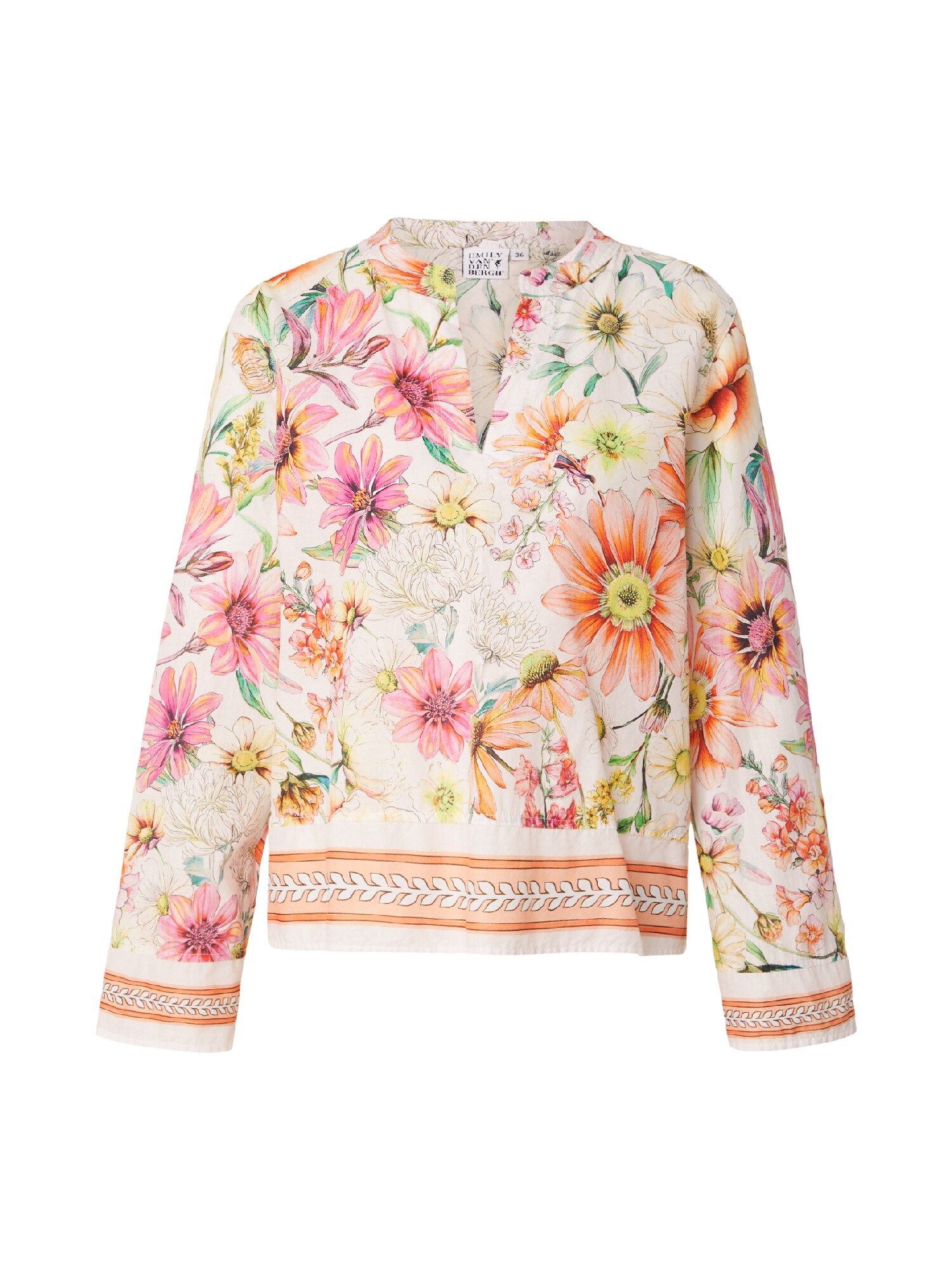Emily Van Den Bergh Camicia da donna  turchese / arancione / rosa / guscio d'uovo