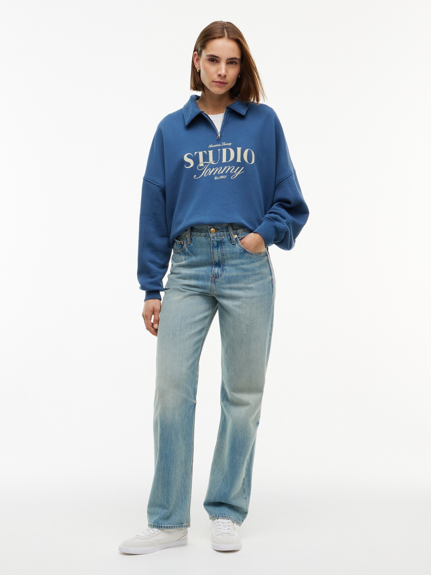 TOMMY HILFIGER Sudadera 'STUDIO TOMMY'  zafiro / taupe – imagen 4