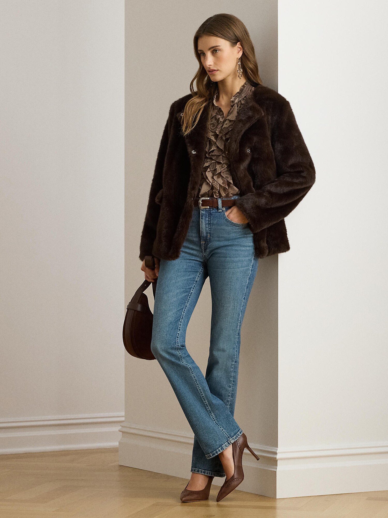 Lauren Ralph Lauren Abrigo de invierno  marrón oscuro – imagen 4
