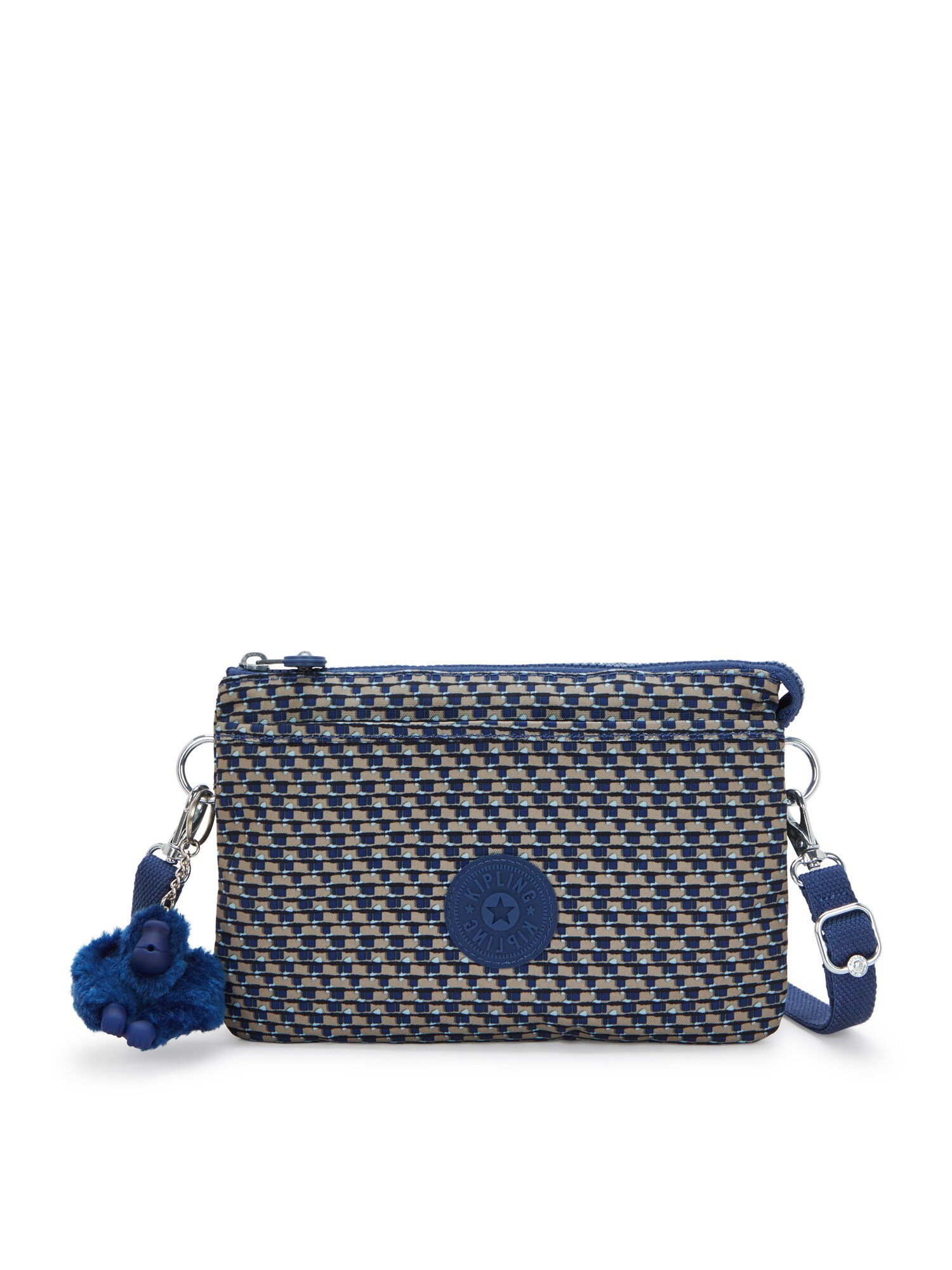 KIPLING Geantă de umăr Riri  maro cămilă / albastru deschis / albastru închis