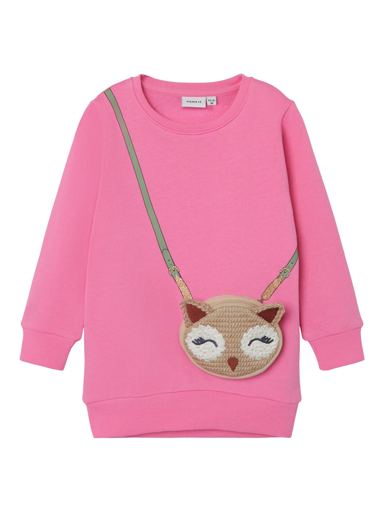 NAME IT Sweater majica 'OSINA'  kestenjasto smeđa / svijetlosmeđa / svijetloroza / bijela