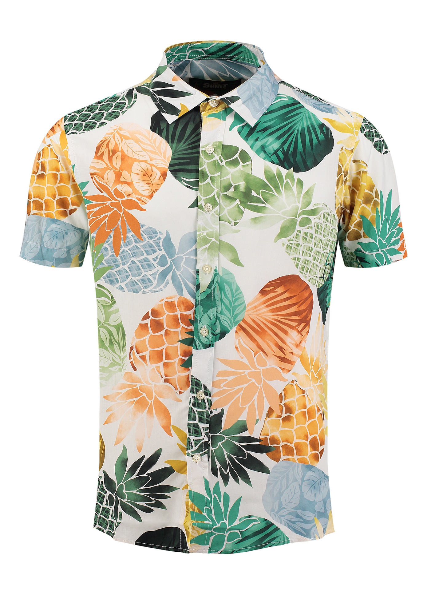 Key Largo Cămașă 'KLPINEAPPLE'  crem / verde închis / portocaliu