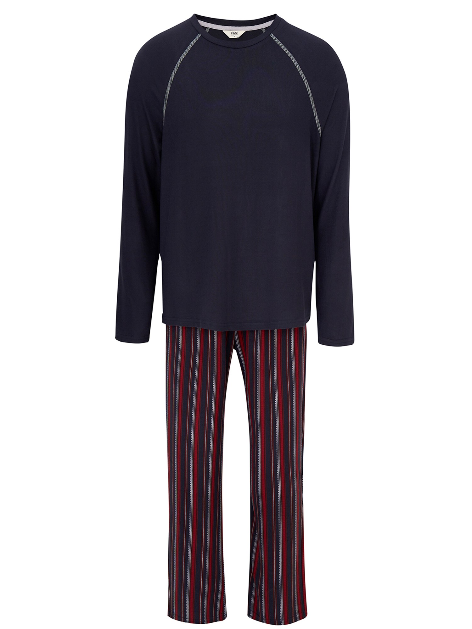 Dagi Pijama lungă  bleumarin / roșu / alb