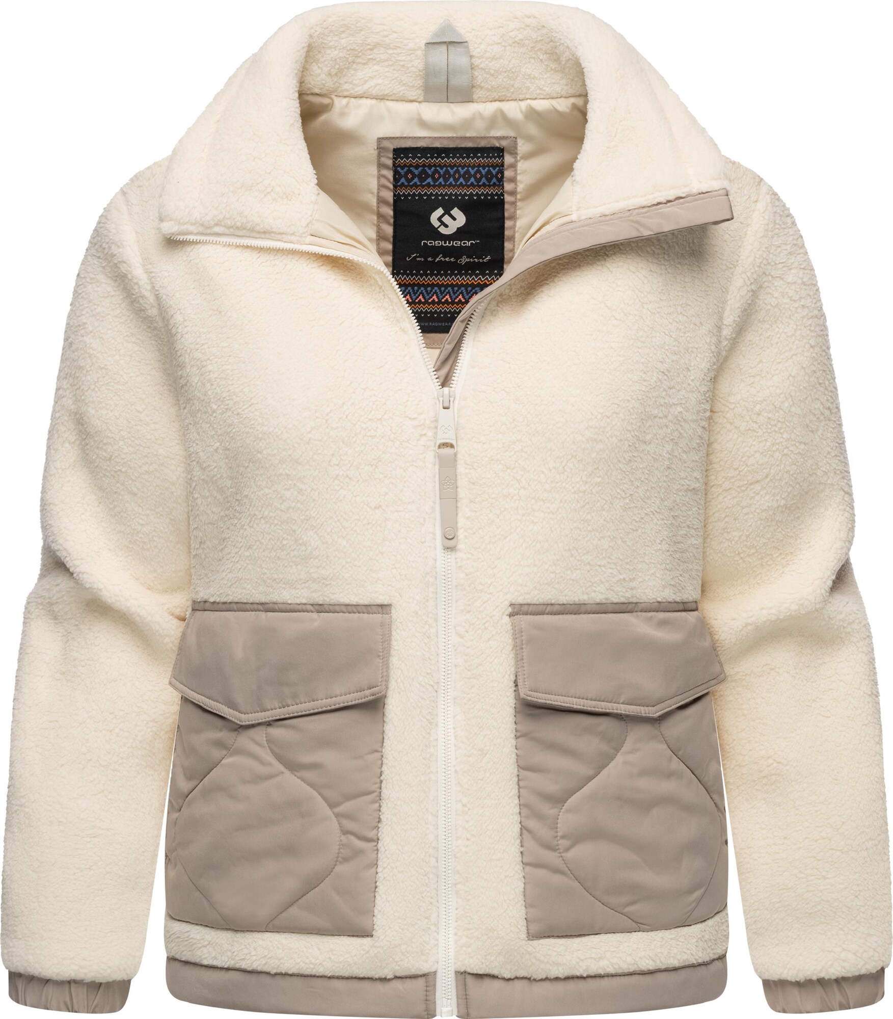 Ragwear Geacă de primăvară-toamnă Arctika  gri taupe / alb lână