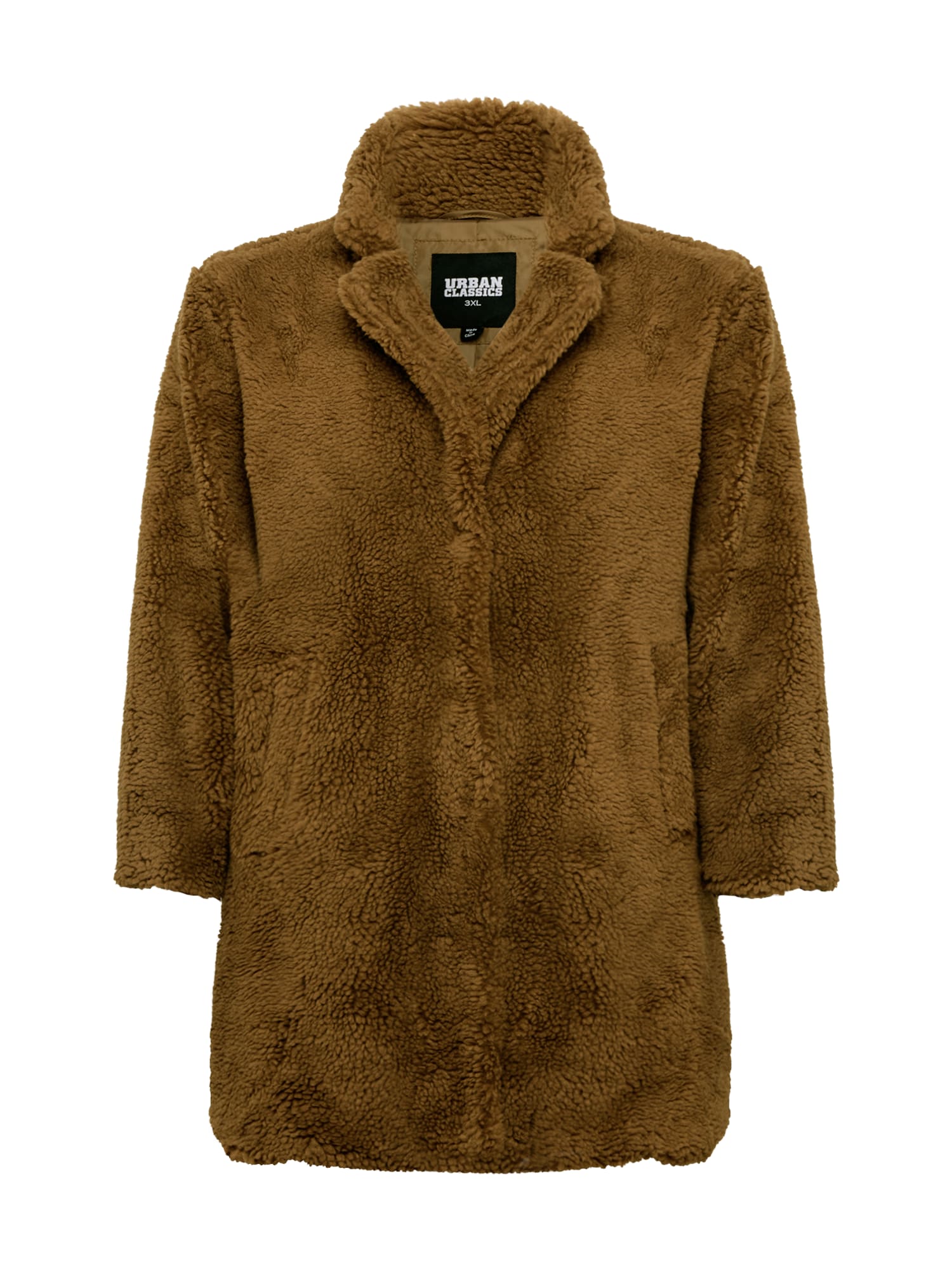 Urban Classics Palton de primăvară-toamnă Sherpa  maro