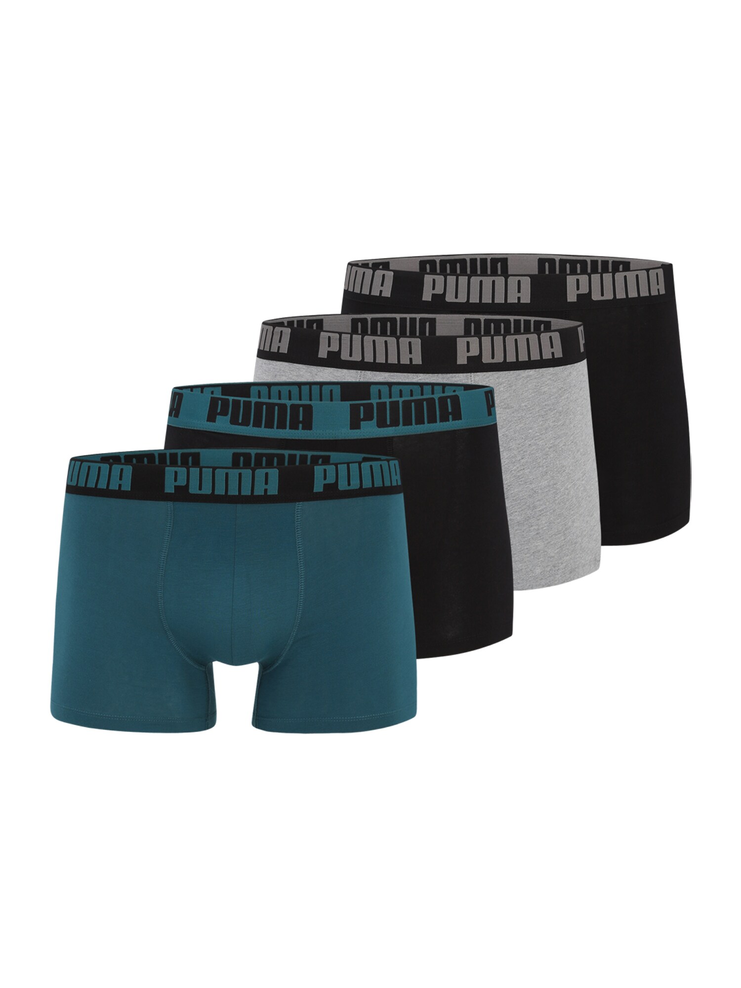 PUMA Boxerky 'EVERYDAY'  svetlosivá / petrolejová / čierna