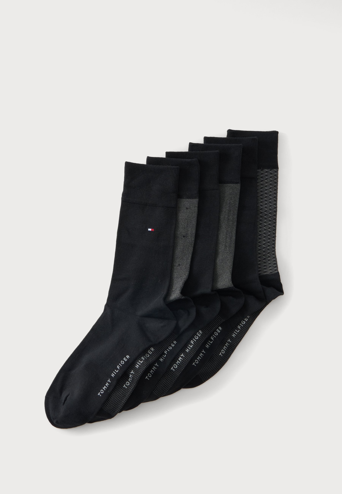 Tommy Hilfiger Underwear Čarape tamo siva / crna / bijela