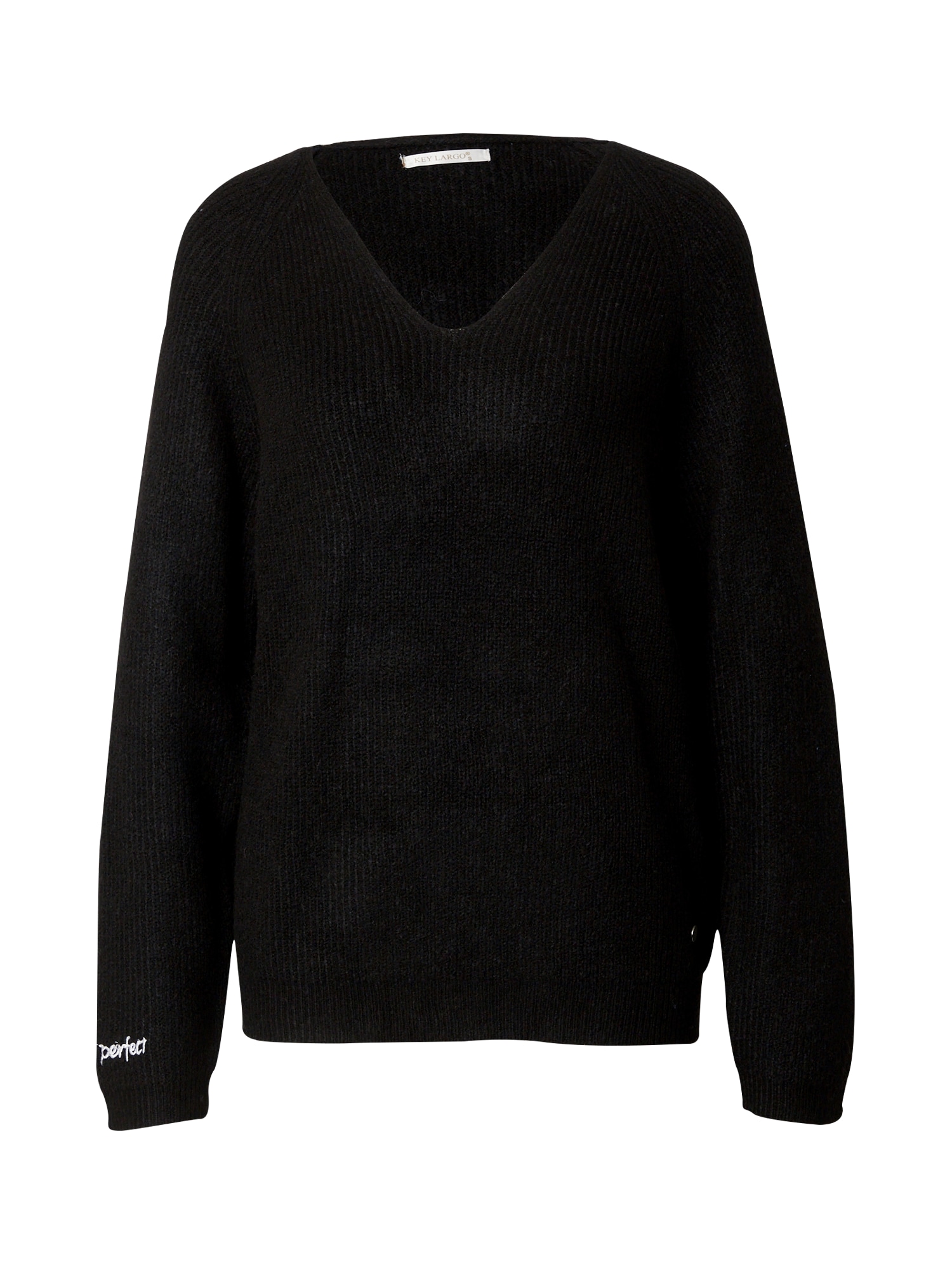 Key Largo Пуловер 'CLARA'  черно / бяло