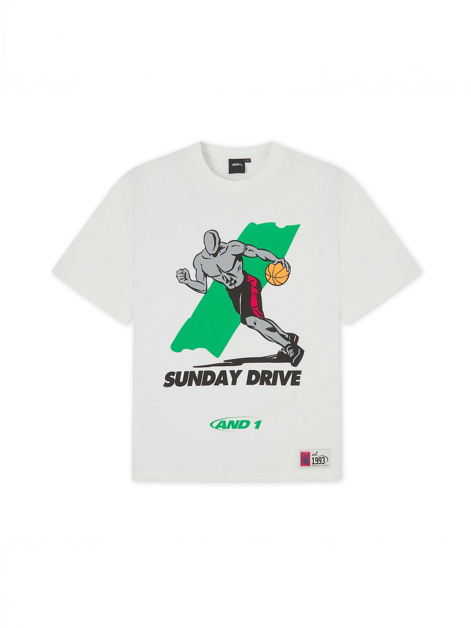 AND1 Tricou 'Sunday Drive'  galben închis / gri deschis / verde deschis / alb