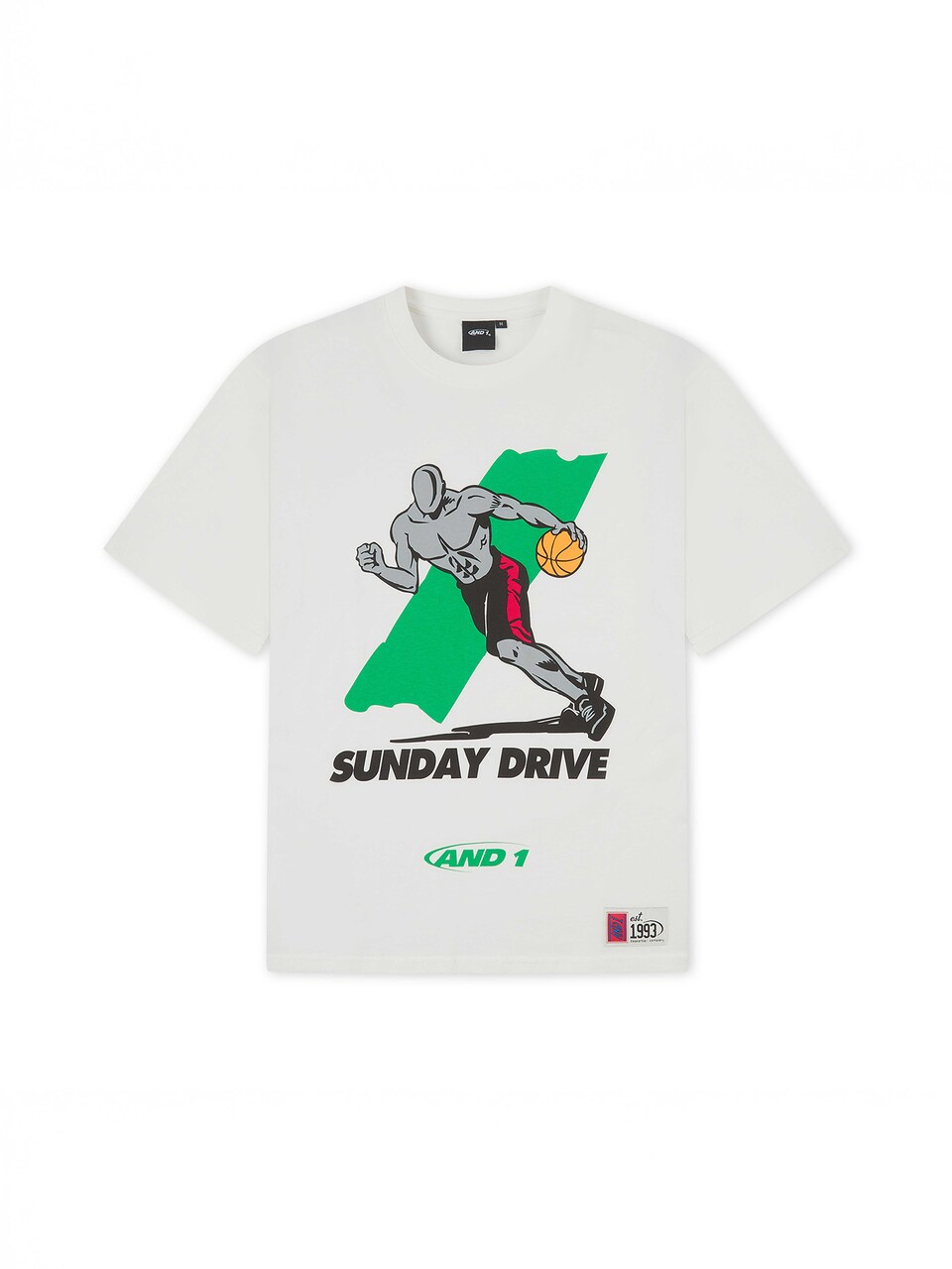 T-shirt 'Sunday Drive' mörkgul / ljusgrå / ljusgrön