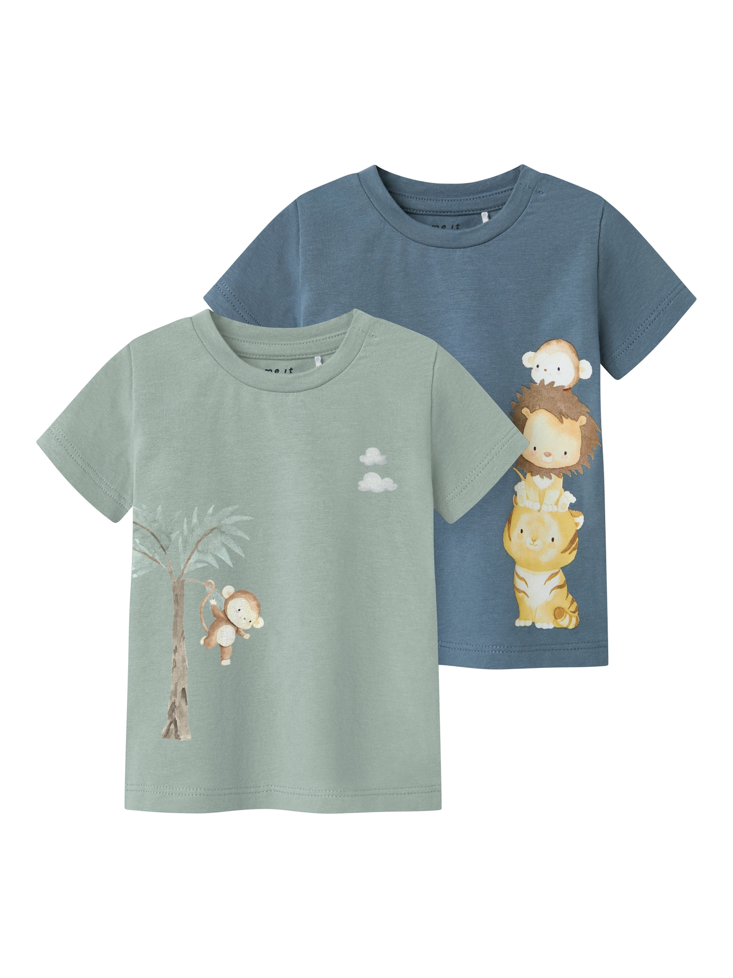 NAME IT Tricou Harrison  bleumarin / maro / verde mentă / portocaliu