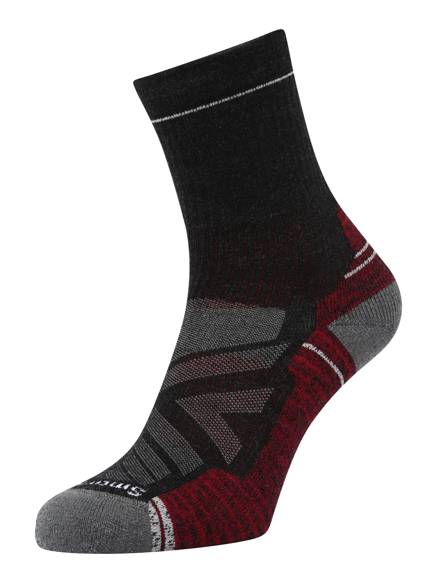 Smartwool Sportinės kojinės 'Hike' pilka / antracito spalva / tamsiai raudona