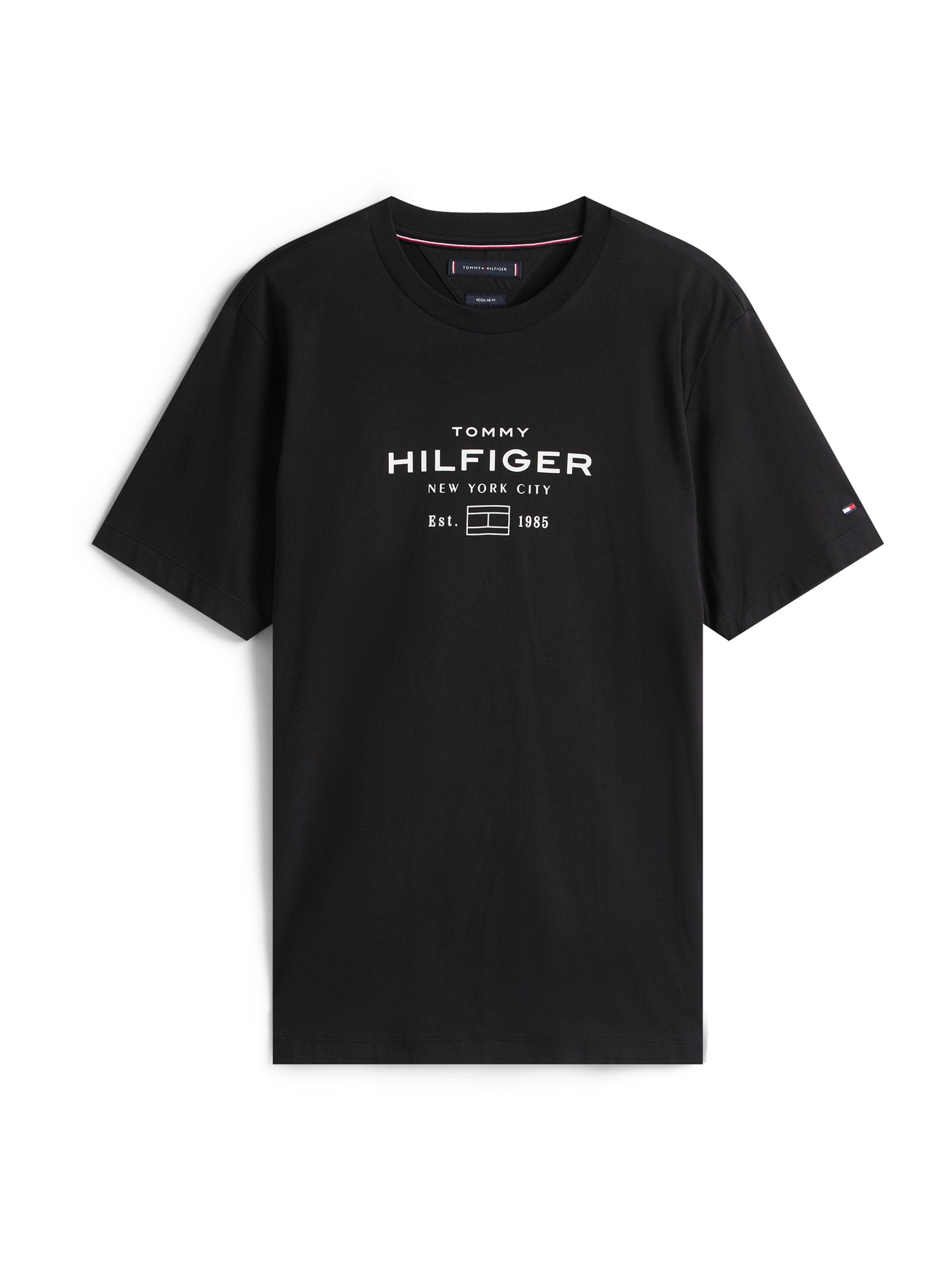 TOMMY HILFIGER Tricou  negru / alb