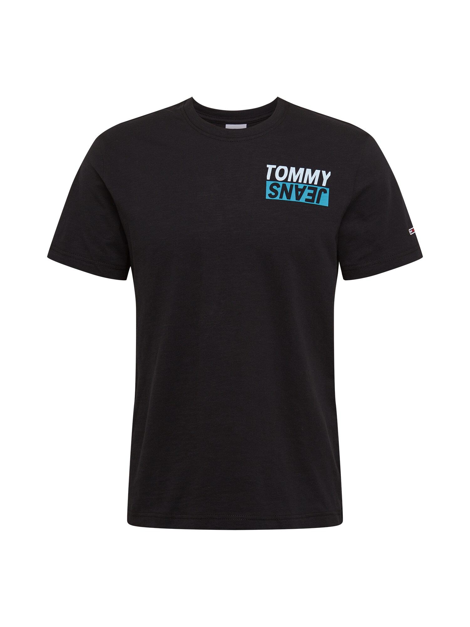 Tommy Jeans Marškinėliai  juoda / turkio spalva / šviesiai pilka