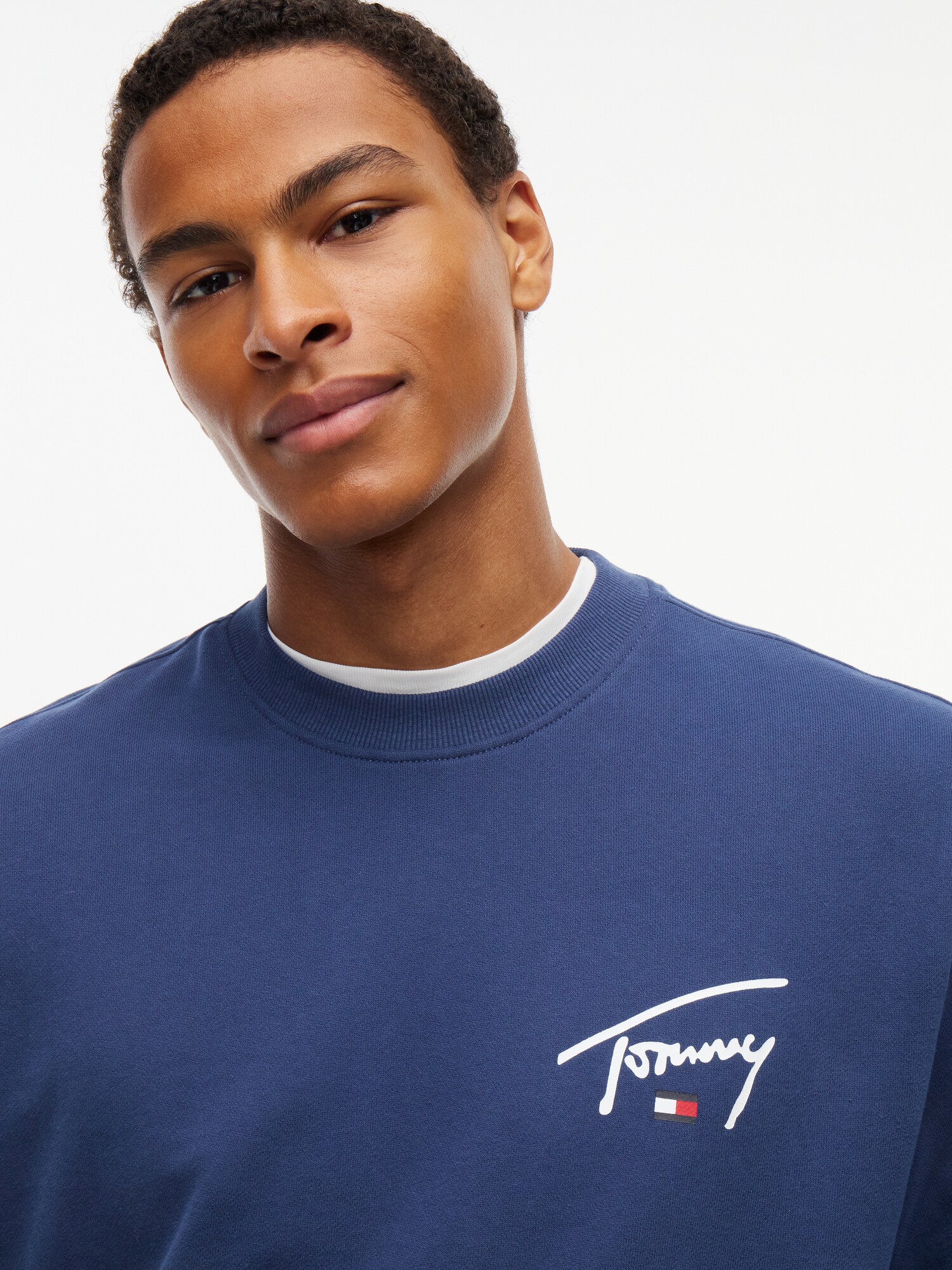 Tommy Jeans Mikina  enciánová / biela (obrázok 5)