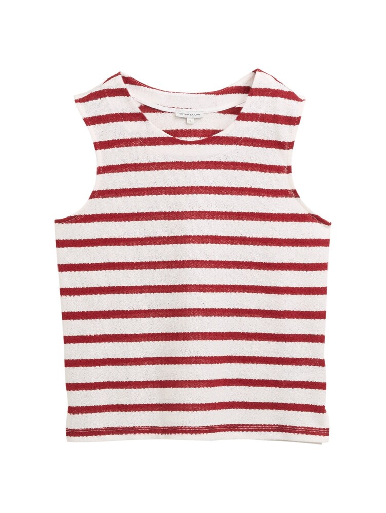 TOM TAILOR Top Damen Größe XXL rubinrot / offwhite