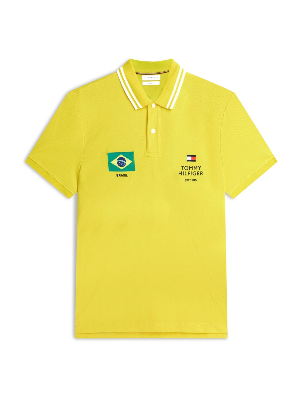 T-shirt 'Regular Fit' ljusgul / gran / knallröd