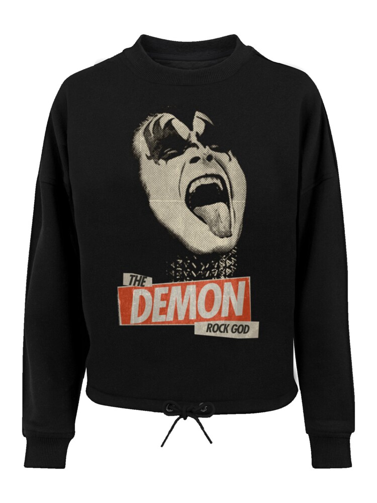 F4NT4STIC Sweatshirt 'Kiss Demon Rock' Damen Größe L stone / melone / schwarz
