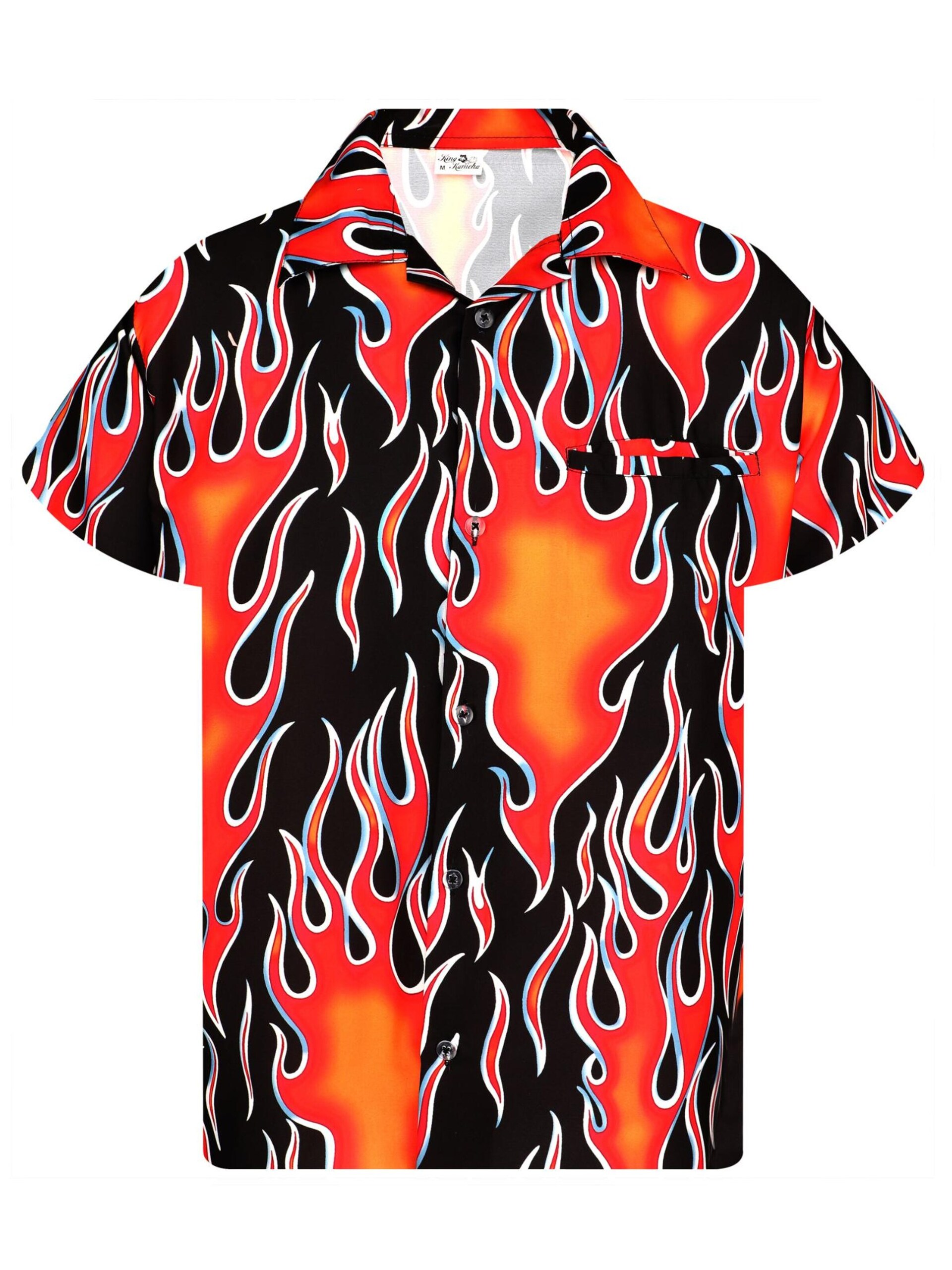 King Kameha T-shirt 'Flames Wild' herr
