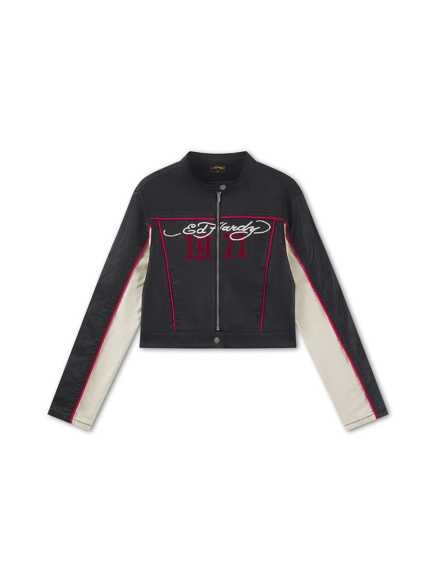 Ed Hardy Prehodna jakna 'Climbing Rose'  temno rdeča / črna / bela