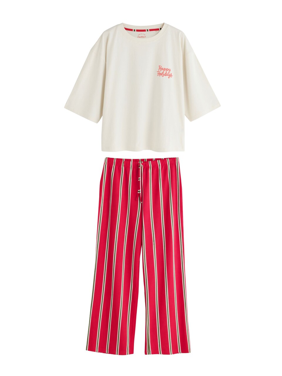 Pyjamas ecru / gul / grön
