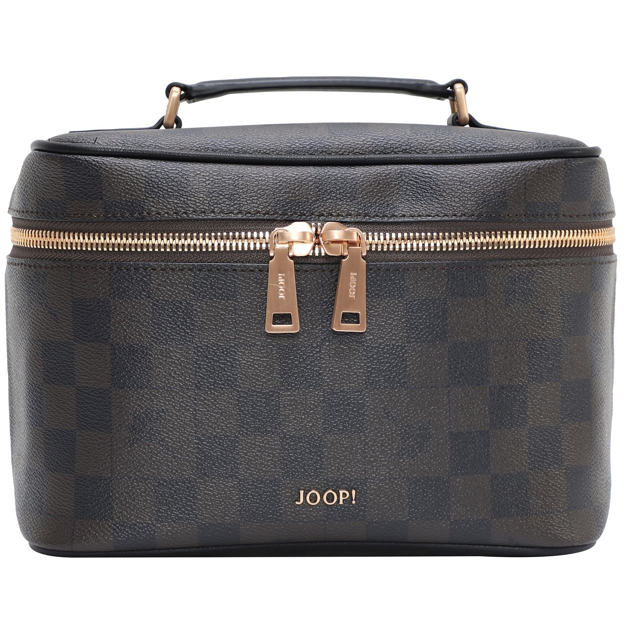 JOOP! Kozmetička torbica 'Flora'  tamno smeđa / zlatna / crna