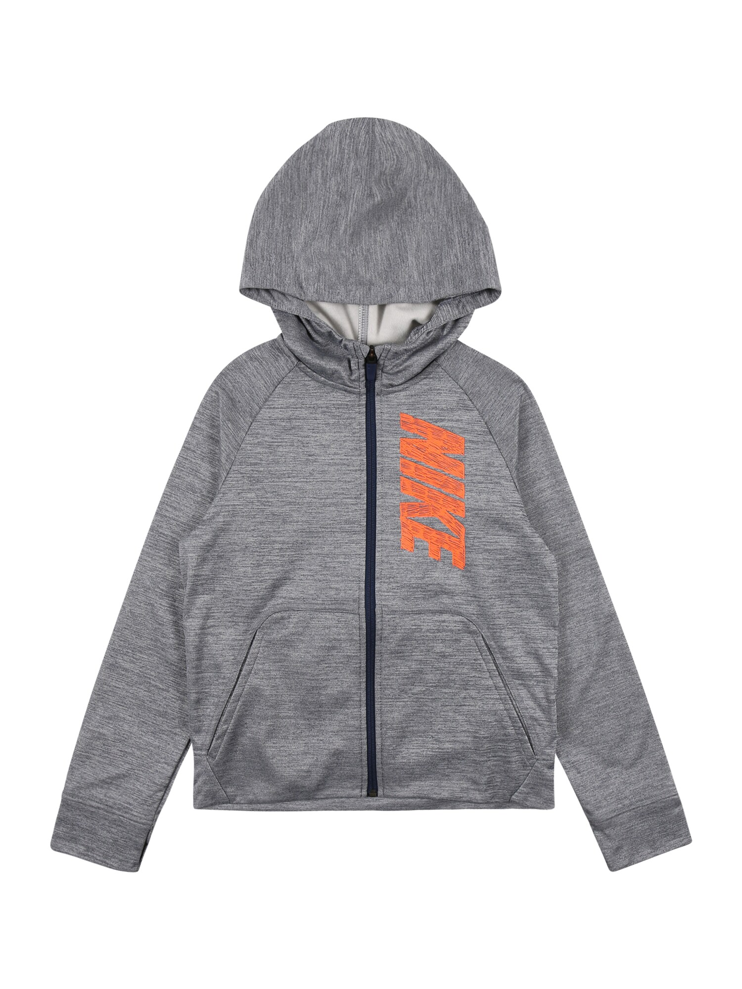 NIKE Sportinis džemperis 'Therma'  oranžinė-raudona / margai mėlyna
