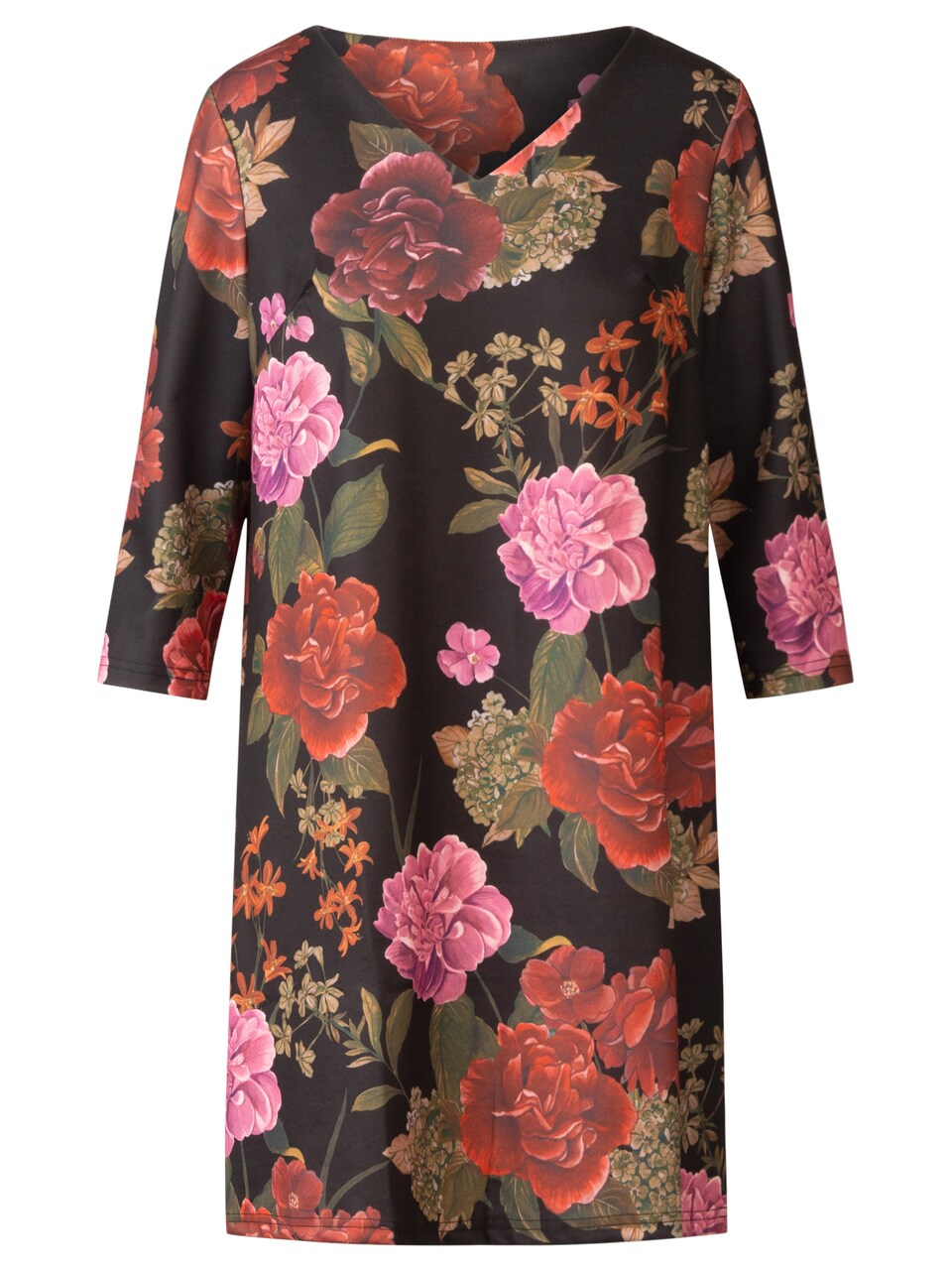 Klänning grön / rosa / röd