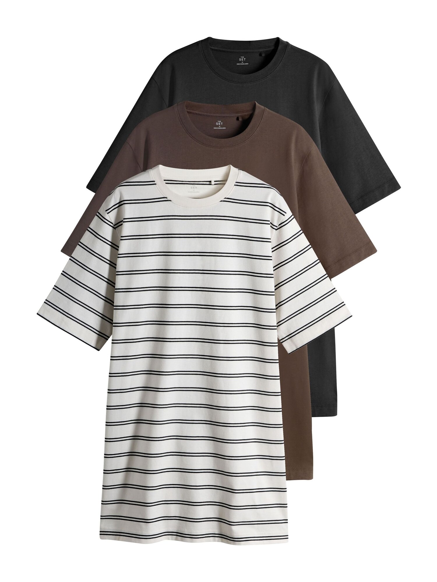 The Set Rochie  maro închis / negru / alb